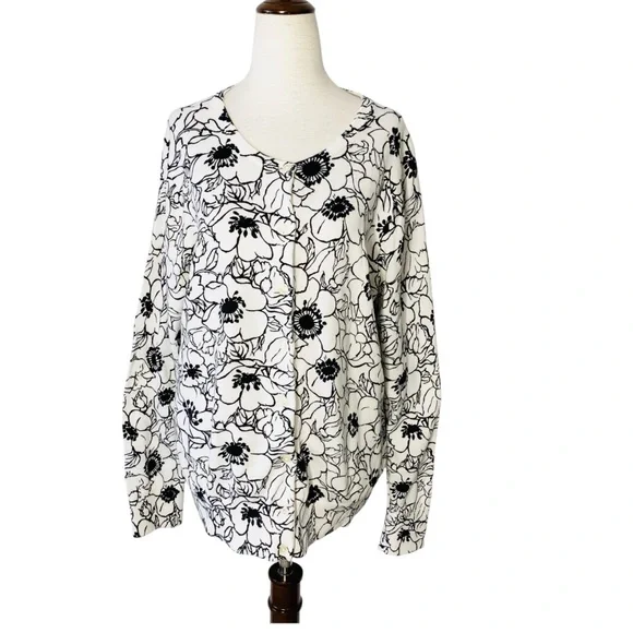 LANDS' END Floral Cardigan - Picture 2 of 8